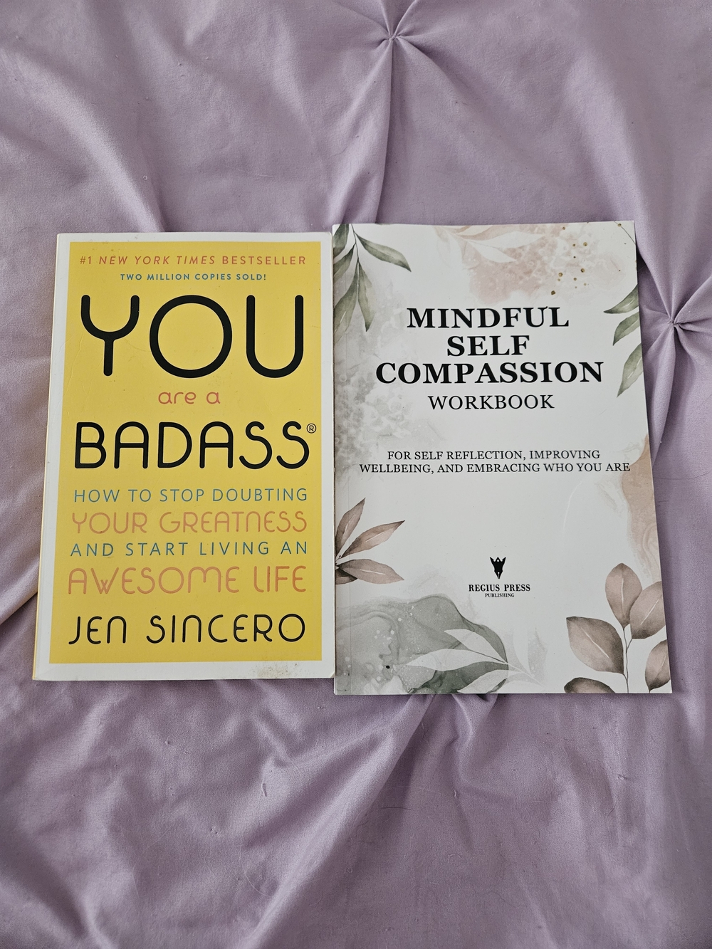 Mindful Self Compassion Workbook - White & Green Floral Cover